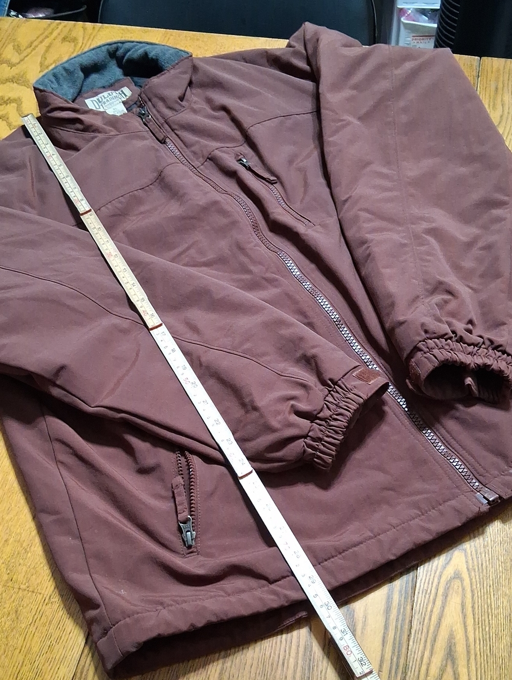 DULUTH TRADING MENS Jacket  BURGUNDY XL Preowned Used Long Sleeves Coat Collar